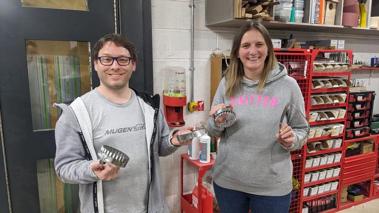 Two participants or our recent Cookie Cutters Course showing what they have made.